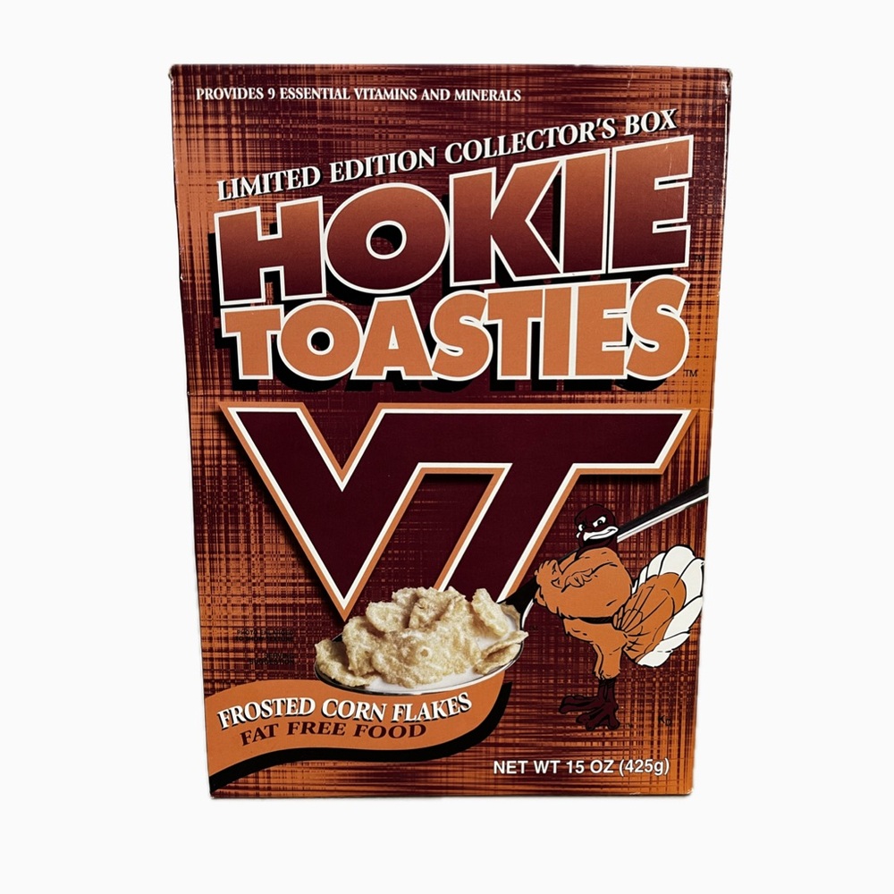 Vintage 1999 Hokie Toasties Limited Edition Cereal Box - empty